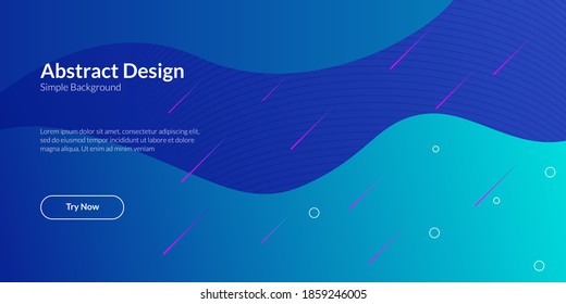 Modern abstract blue gradient geometric wavy background. Suitable for posters, flyers, website backgrounds or landing pages