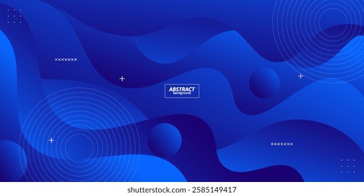 Modern abstract blue gradient wave liquid geometric background with liquid style gradient color. Suitable for banner, flyer, etc. Vector Eps10