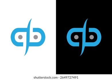 Logotipo moderno abstrato azul e cinza