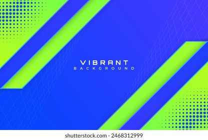 Modern Abstract Blue and Green Gradient Background with Papercut Concept. Dynamic Technology Vector Background Design