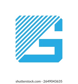 Modern Abstract Blue Letter G Logo Design with Geometric Lines.