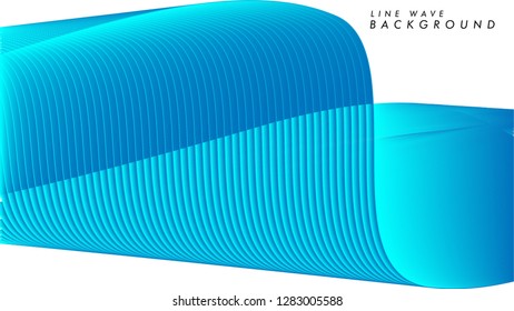 modern abstract blue line wave background