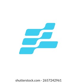 A modern, abstract blue logo composed of three parallel, flowing, and interconnected wave-like lines, symbolizing data or energy flow