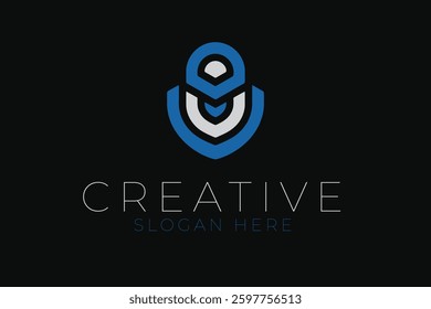 Modern abstract blue logo design ideal for corporate branding. Clean and simple vector graphic.