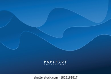 modern abstract blue paper cut background