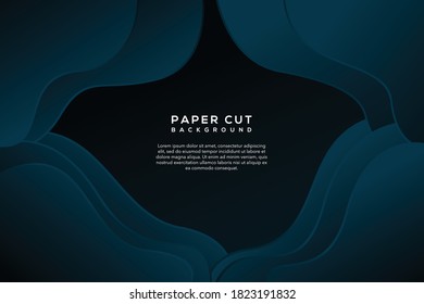 modern abstract blue paper cut background