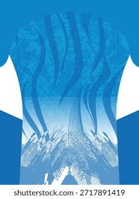 Modelo azul abstracto moderno con Formas onduladas que fluyen y Gradientes texturizados. Diseñado para camisetas deportivas, ropa deportiva, kits de fútbol y diseño de ropa profesional.