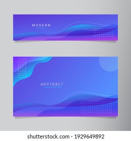 Modern abstract blue and purple fluid shape background