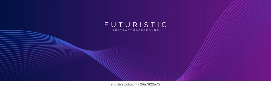 Modern abstract blue purple gradient background. Modern purple blue gradient flowing wave lines. Futuristic technology concept. Suit for poster, banner, cover, website, flyer. Vector illustration