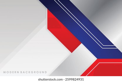 modern abstract blue, red, silver and white color background template design