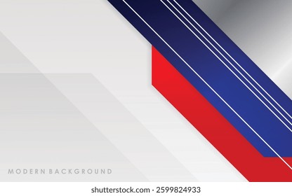modern abstract blue, red, silver and white color background template design