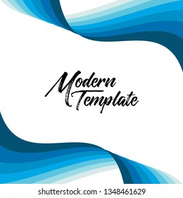 Modern Abstract blue Sea waves - flat background for text. Abstract wave web design template isolated on white background. Vector illustration. - Vector 