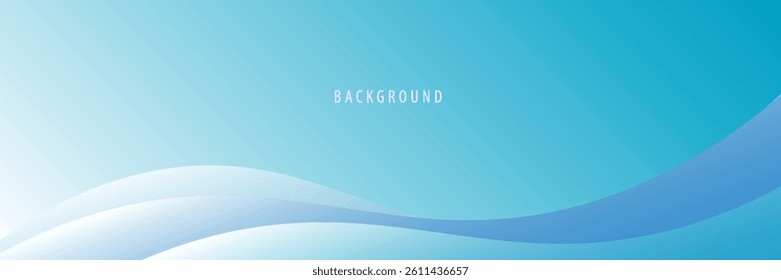 Modern abstract blue sky gradient background with waves. vector