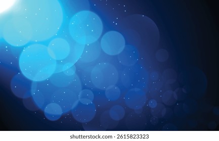 modern abstract Blue Sparkle Bokeh Effect on dark Background