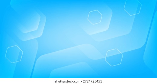 Fondo de tecnología azul abstracto moderno con Formas geométricas en capas, Gradientes suaves y patrones de líneas hexagonales. Diseño limpio y futurista ideal para la marca tecnológica