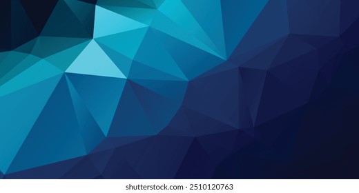 Vector de fondo de triángulo azul abstracto moderno. Elegante concepto de diseño simple con geometría poligonal.