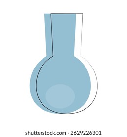 Modern abstract blue vase with rounded bottom shape.