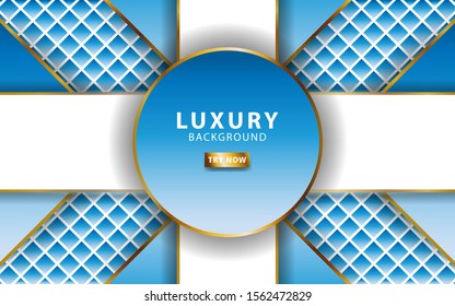 modern abstract blue vector background with gold line. Overlap layers with paper effect. digital template. Realistic light effect on textured line background.vector illustration.