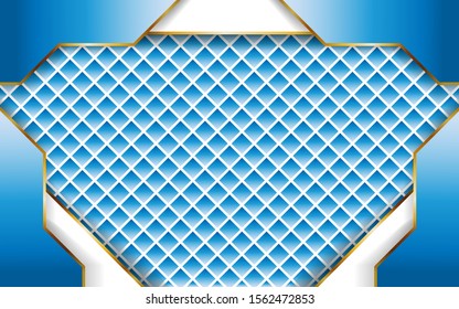 modern abstract blue vector background with gold line. Overlap layers with paper effect. digital template. Realistic light effect on textured line background.vector illustration.