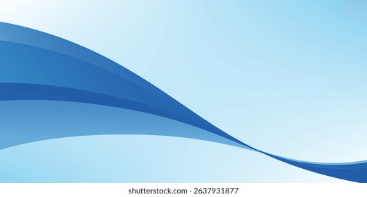 Modern abstract blue wave background with smooth flowing curves