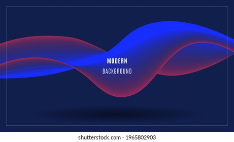 Modern Abstract Blue Wave Element In Dark Background. Can Be Use For Landing Page, Banner, Motion, Cover Or Presentation.