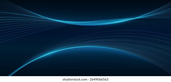 Modern abstract blue wave on dark background,tech banner, corporate business concept, hi-tech abstract background, vector illustration for business or presentation
