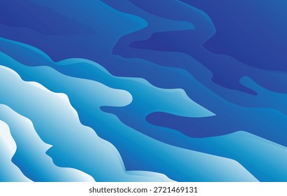 modelo moderno e abstrato de projeto de fundo de papel de onda azul