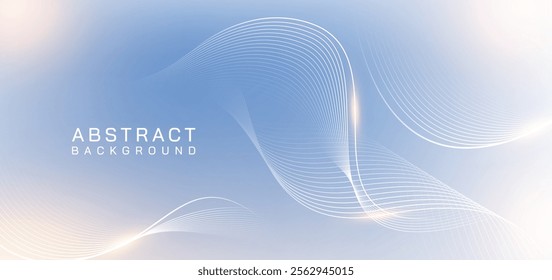 Modern abstract blue and white background with flowing lines. Digital future technology concept. vector illustration.