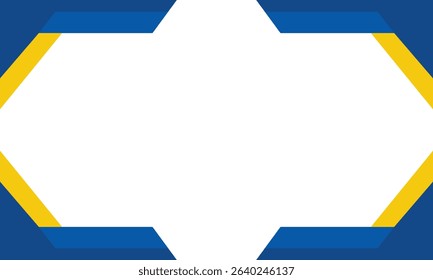Modern abstract blue and yellow border design with a central white space, perfect for digital banners, presentations, business templates, or promotional visuals with a clean geometric style.