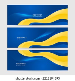 Modern abstract blue yellow orange banner background design. Abstract geometric background with lines, dots and circle. Vector illustration