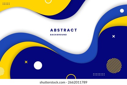 Moderner abstrakter blauer gelber Wellenhintergrund für Business- und Präsentationsdesign, Illustrationsvektor 10 eps.