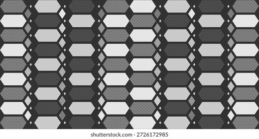 Diseño de fondo de hexágono borroso abstracto moderno Colores grises blancos negros
