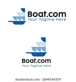 Logotipo moderno do barco abstrato - Símbolo de navio à vela náutico criativo para negócios marinhos