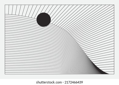 Moderne abstrakte Boho Lineare Vektorformen Zusammensetzung universelle geometrische Gestaltungselemente in einfachem Linealstil mit bearbeitbaren Strichen.