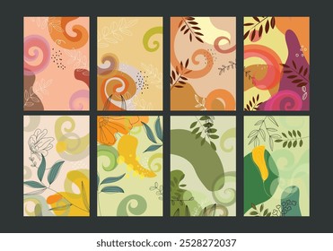 Modern abstract boho organicand nature shapes pattern hand drawn vector background. Trendy design for print, wrapping, wallpaper and fashion.