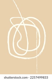 Modern abstract boho poster.  Earth tones organic shapes. Contemporary design for poster, banner,greeting card, flyer, social media post, story. Minimalist mid century style vector Illustration. 
