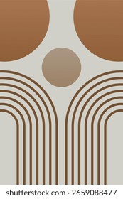 Formas boho abstractas modernas para la decoración de la pared. Arte de pared geométrico boho minimalista