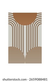 Formas de boho abstratas modernas para decoração de paredes. Arte de parede geométrica minimalista de Boho
