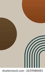 Formas de boho abstratas modernas para decoração de paredes. Arte de parede geométrica minimalista de Boho