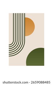 Formas de boho abstratas modernas para decoração de paredes. Arte de parede geométrica minimalista de Boho