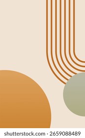 Modern abstract boho shapes for wall decoration. Minimalist Boho Geometric Wall Art