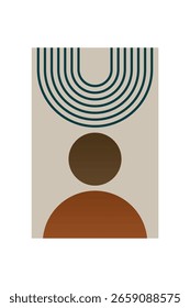Formas de boho abstratas modernas para decoração de paredes. Arte de parede geométrica minimalista de Boho