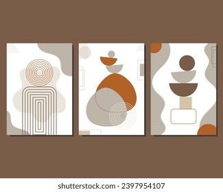 Modern Abstract Boho Wall Art Pastel Color Template