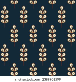 Patrón botánico abstracto moderno. Patrón nórdico sin fisuras. Fondo floral folclórico decorativo.