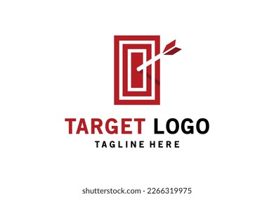 Diseño creativo del logotipo del símbolo del objetivo de caja abstracta moderna
