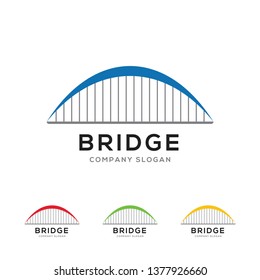 Modern abstract bridge logo design template isolated on white background.