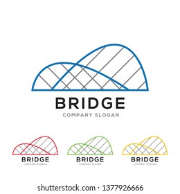Modern abstract bridge logo design template isolated on white background.
