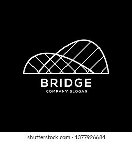 Modern abstract bridge logo design template isolated on black background.