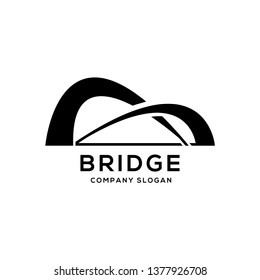 Modern abstract bridge logo design template isolated on white background.