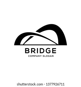 Modern abstract bridge logo design template isolated on white background.